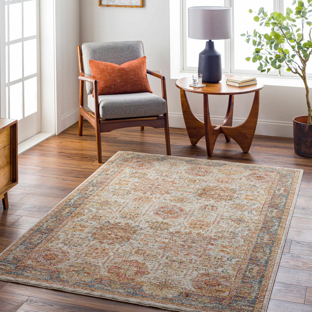 Ange Traditional Style Tan & Rust Area Rug - The Rug Decor