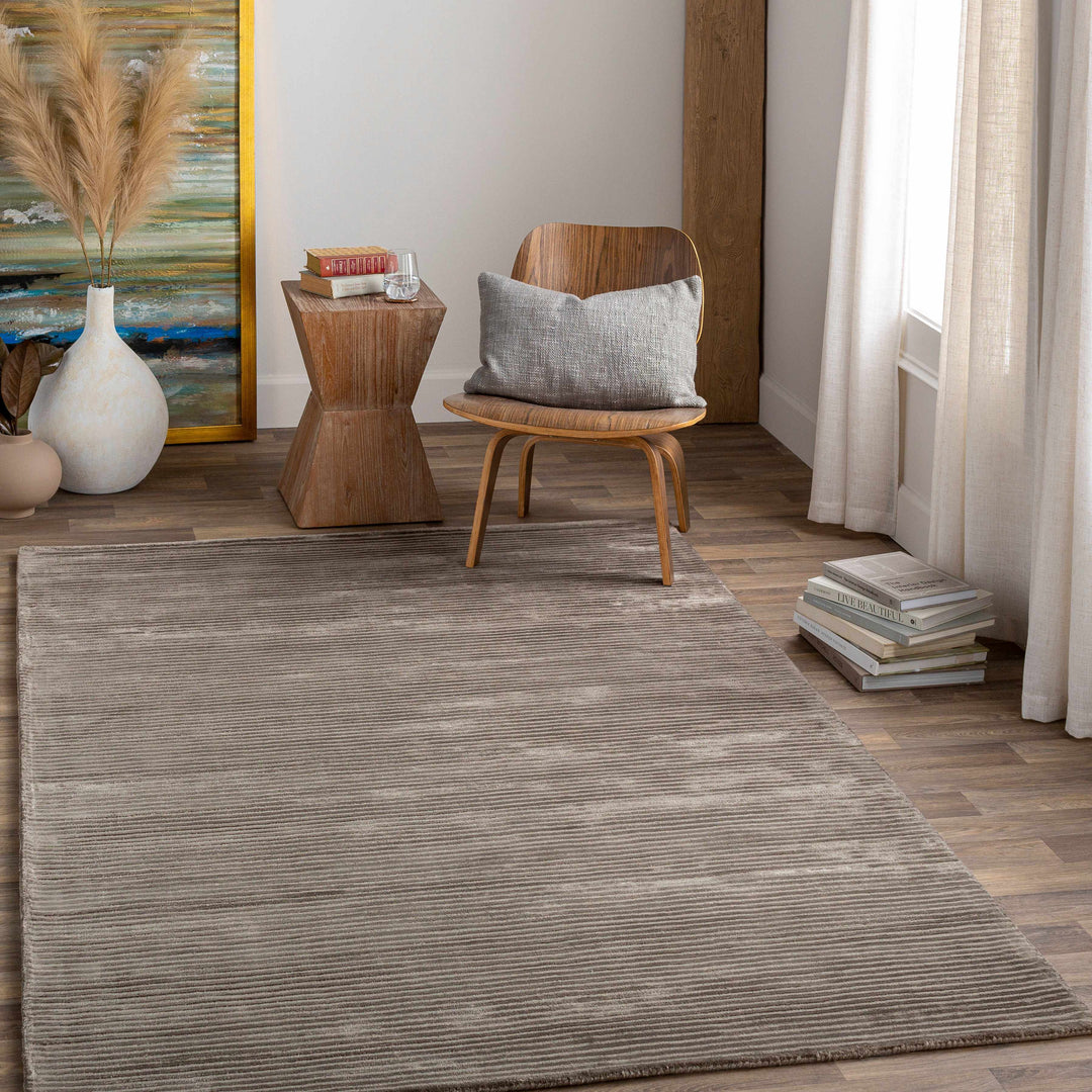 Angie Modern Abstract Taupe Hand Loomed Area Rug