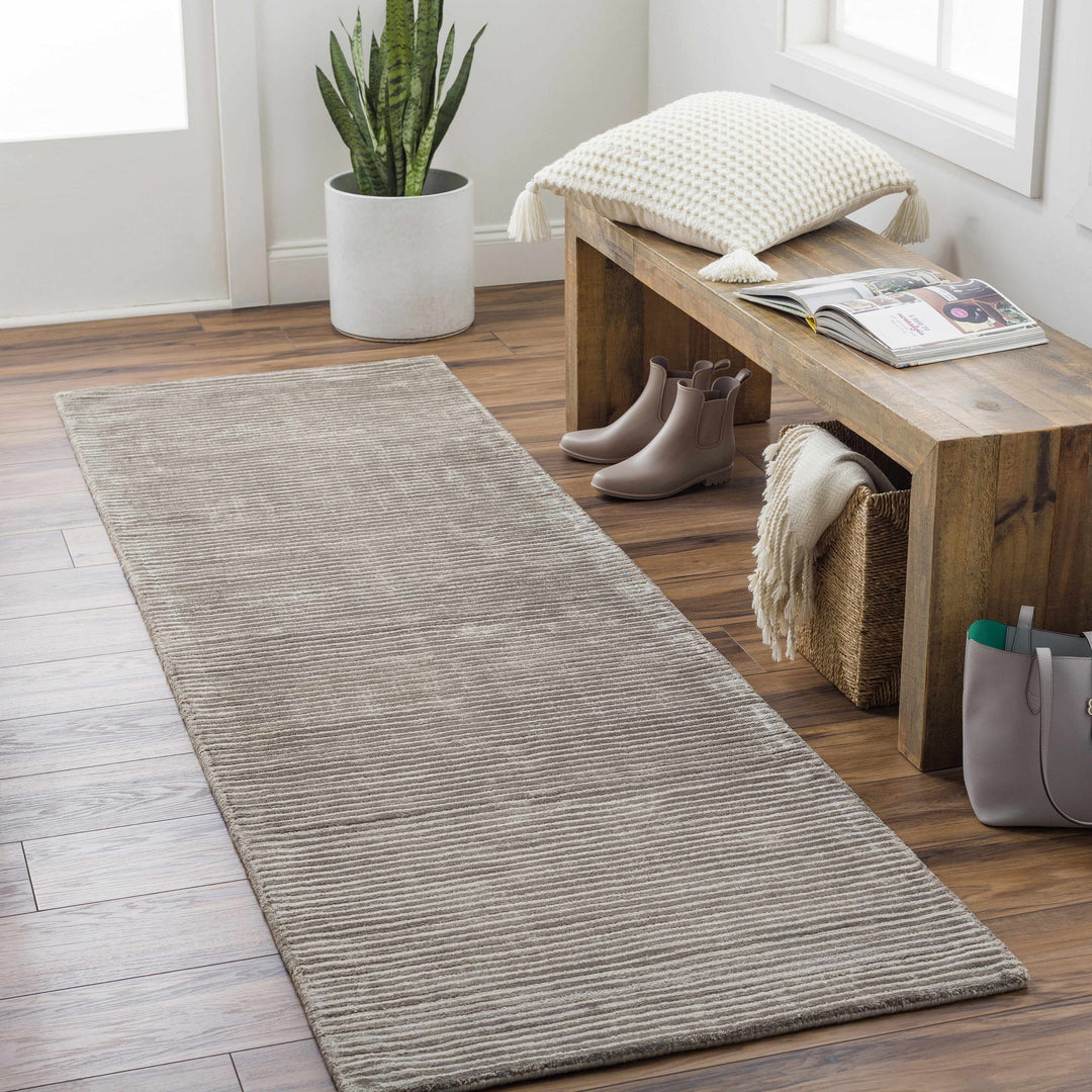 Angie Modern Abstract Taupe Hand Loomed Area Rug