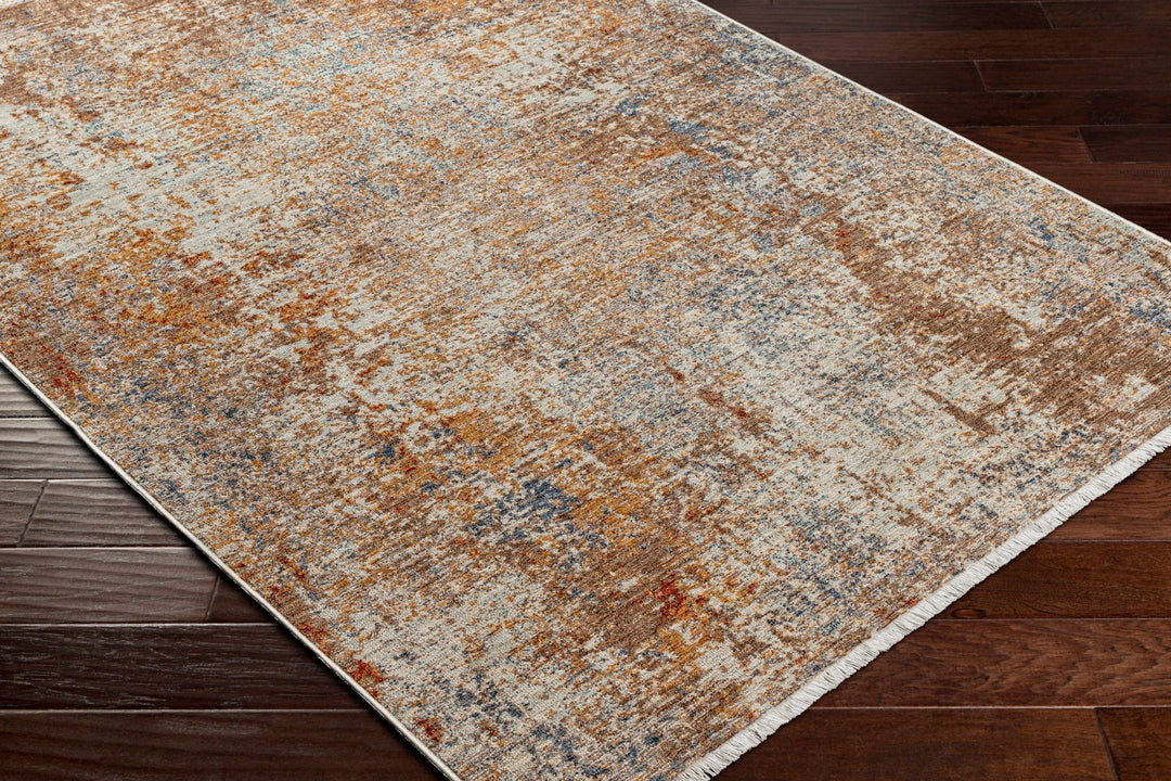 Angono Contemporary Abstract Brown And Rust Rug - The Rug Decor