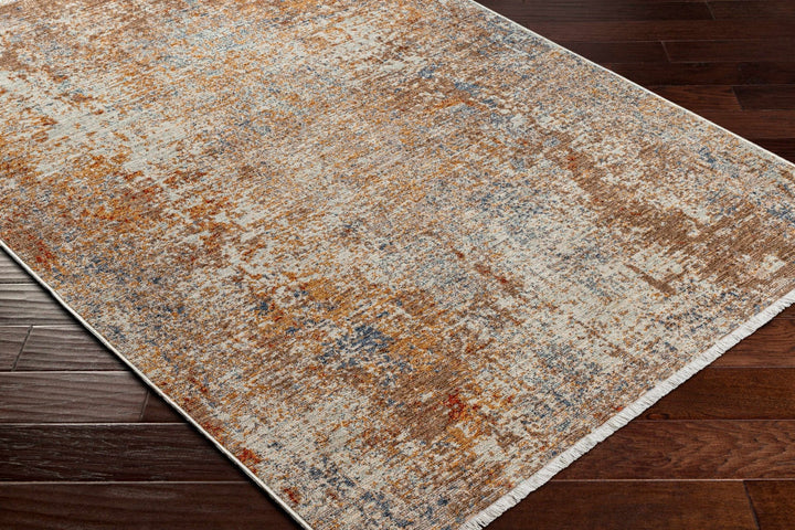 Angono Contemporary Abstract Brown And Rust Rug - The Rug Decor