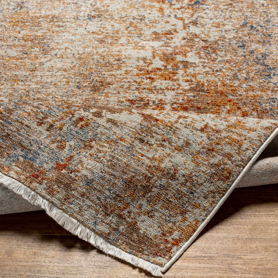Angono Contemporary Abstract Brown And Rust Rug - The Rug Decor