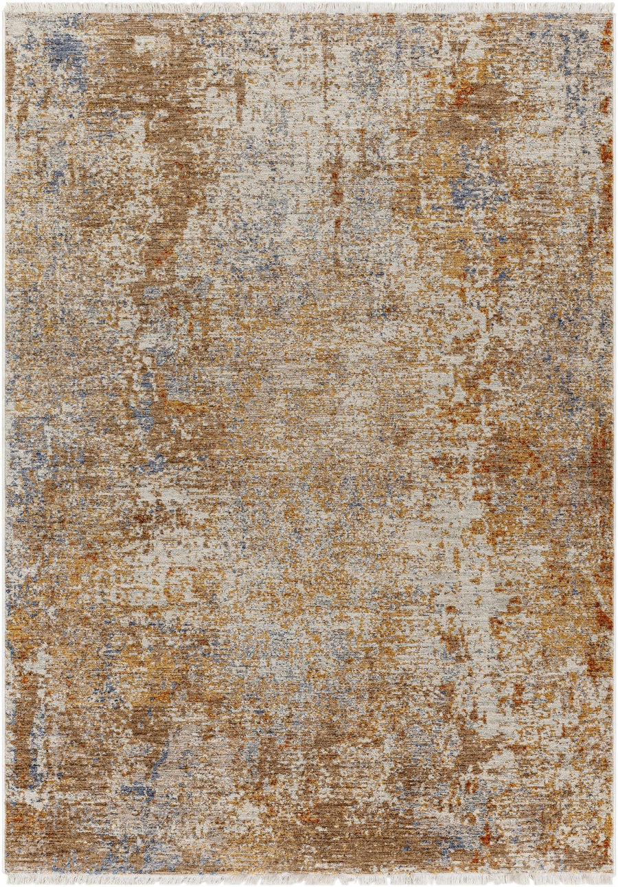 Angono Contemporary Abstract Brown And Rust Rug - The Rug Decor