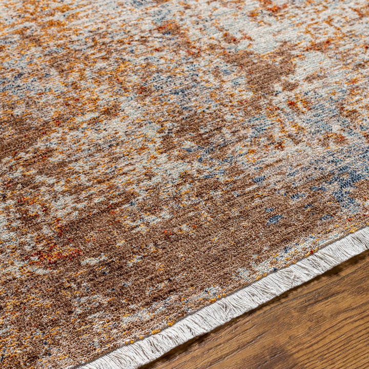 Angono Contemporary Abstract Brown And Rust Rug - The Rug Decor