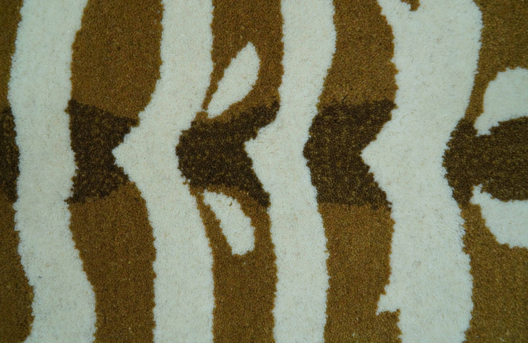 Animal Deer Brown Hand Tufted 3x5 Wool Area Rug - The Rug Decor