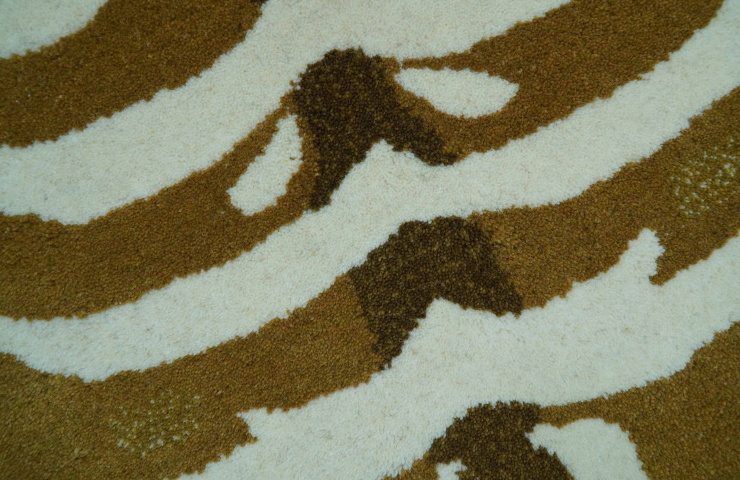 Animal Deer Brown Hand Tufted 3x5 Wool Area Rug - The Rug Decor