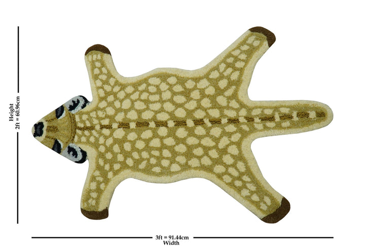 Animal Giraffe Brown Hand Tufted 2x3 Wool Area Rug - The Rug Decor