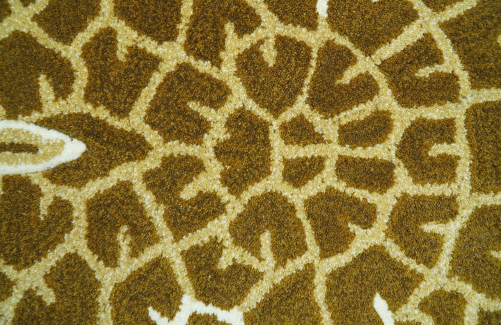 Animal Giraffe Brown Hand Tufted 3x5 Wool Area Rug - The Rug Decor