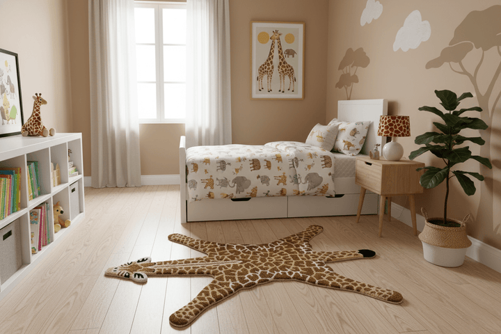 Animal Giraffe Brown Hand Tufted 3x5 Wool Area Rug - The Rug Decor