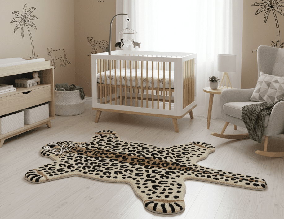 Animal Leopard Beige Hand Tufted 3x5 Wool Area Rug - The Rug Decor