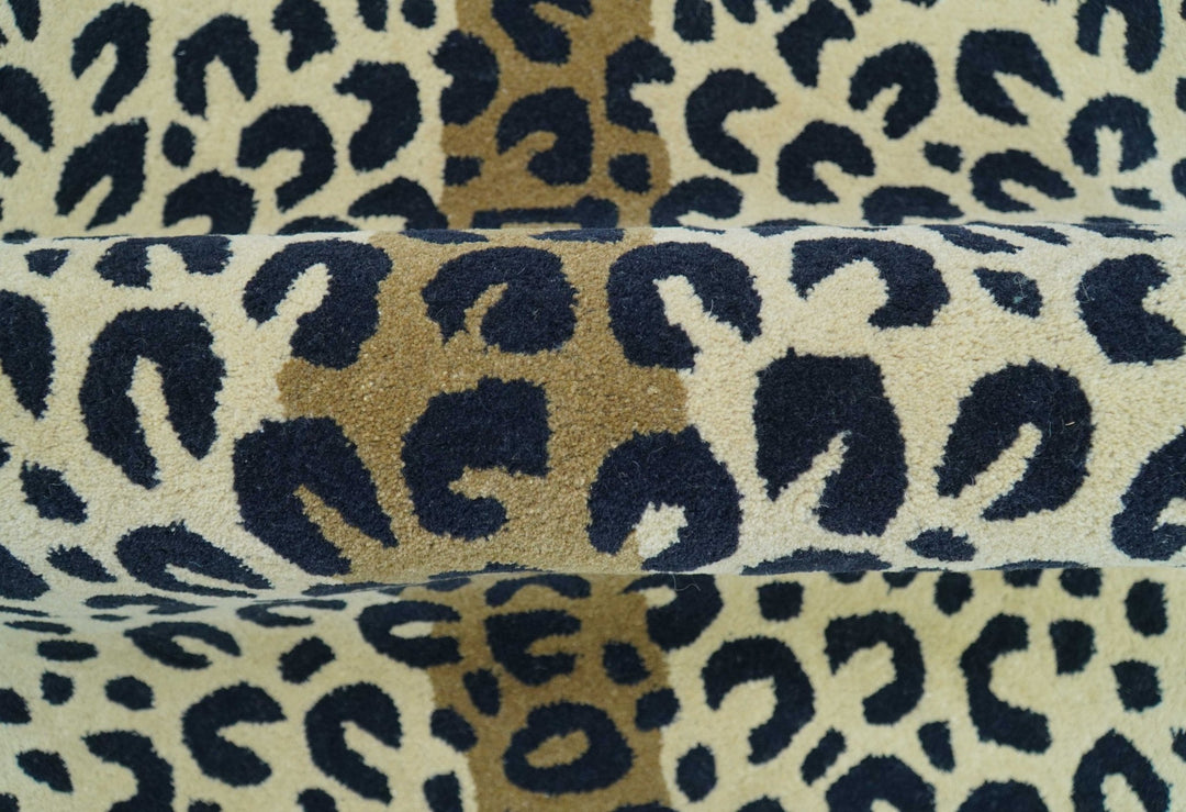 Animal Leopard Beige Hand Tufted 3x5 Wool Area Rug - The Rug Decor