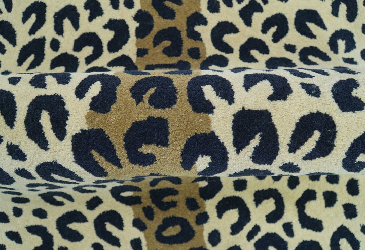 Animal Leopard Beige Hand Tufted 3x5 Wool Area Rug - The Rug Decor