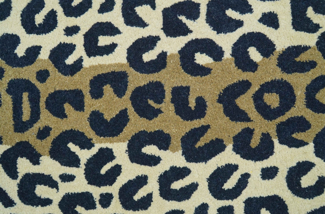 Animal Leopard Beige Hand Tufted 3x5 Wool Area Rug - The Rug Decor