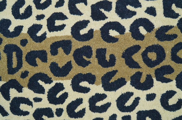 Animal Leopard Beige Hand Tufted 3x5 Wool Area Rug - The Rug Decor