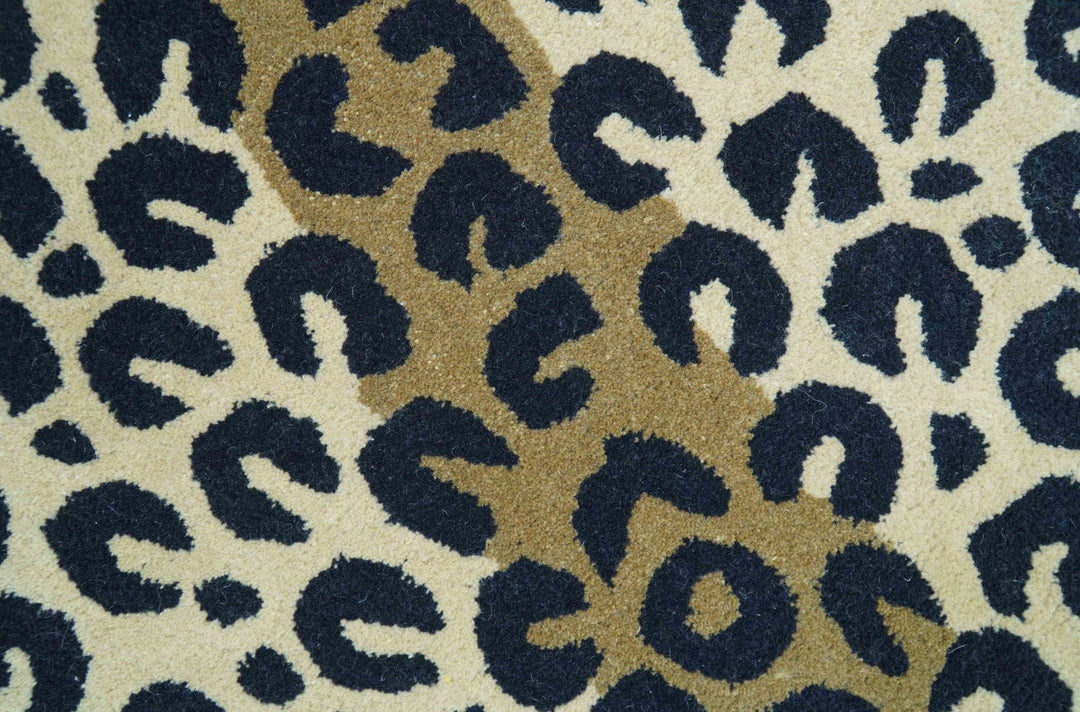 Animal Leopard Beige Hand Tufted 3x5 Wool Area Rug - The Rug Decor