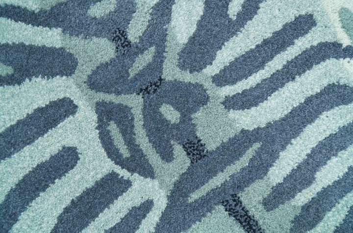 Animal Tiger Blue Hand Tufted 3x5 Wool Area Rug - The Rug Decor
