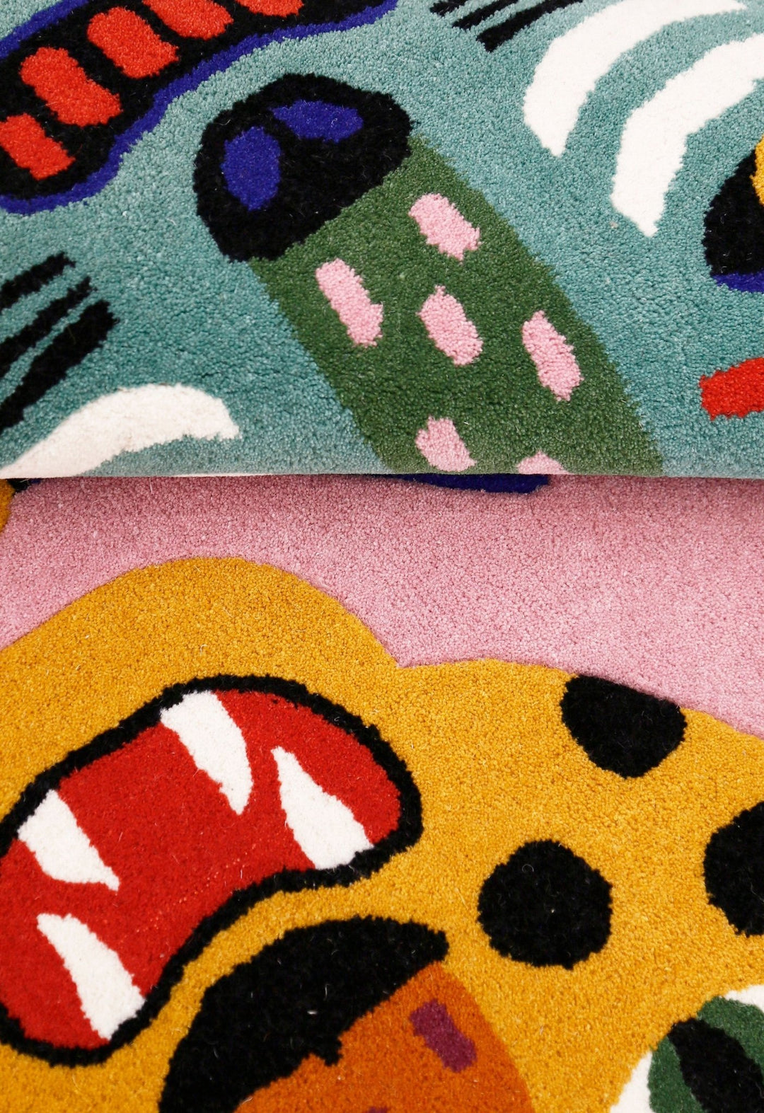 Animal Tribal Critter Pink Hand Tufted 4x4 Wool Area Rug - The Rug Decor