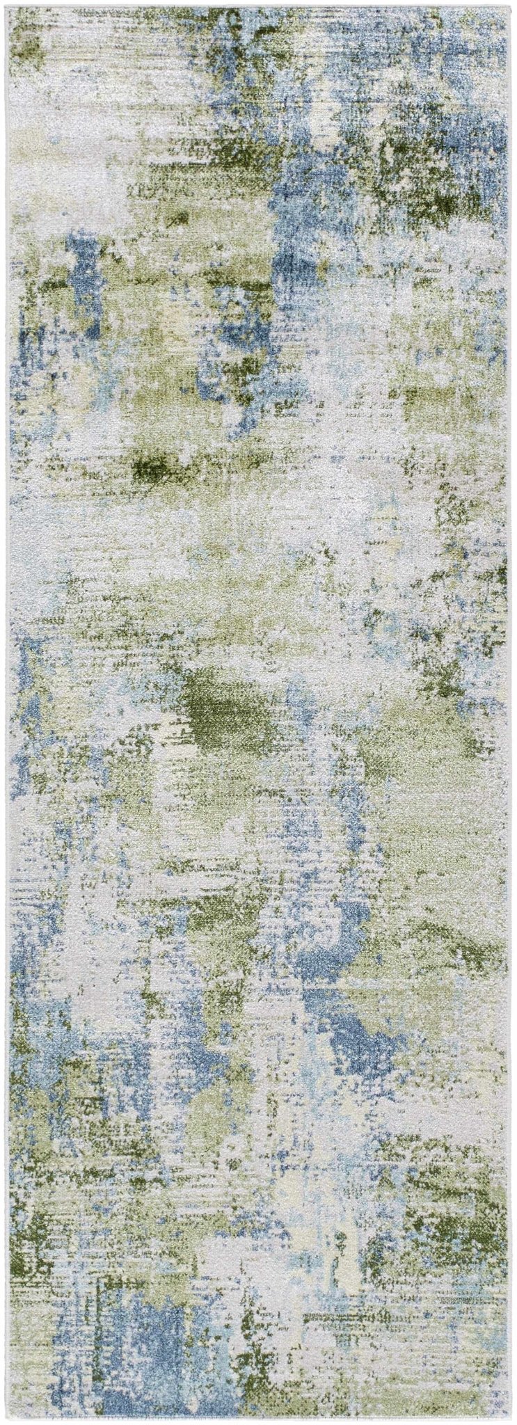 Anitra Contemporary Abstract Green And Ivory Washable Rug - The Rug Decor