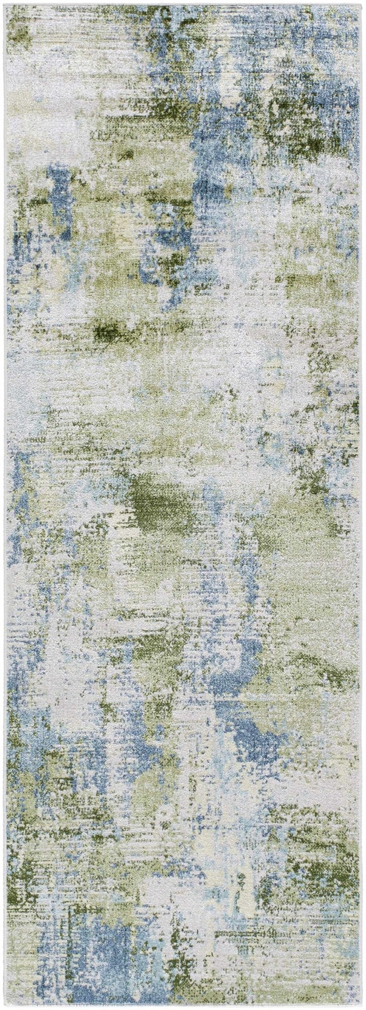 Anitra Contemporary Abstract Green And Ivory Washable Rug - The Rug Decor