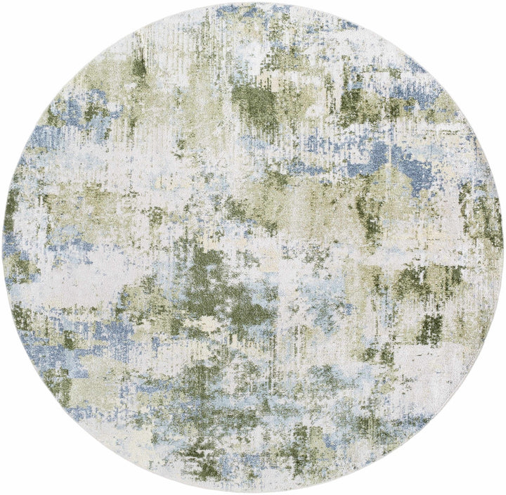Anitra Contemporary Abstract Green And Ivory Washable Rug - The Rug Decor