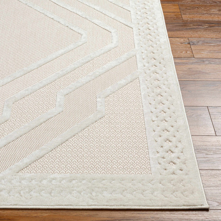 Anja Contemporary Geometrical Peach And Ivory Rug - The Rug Decor