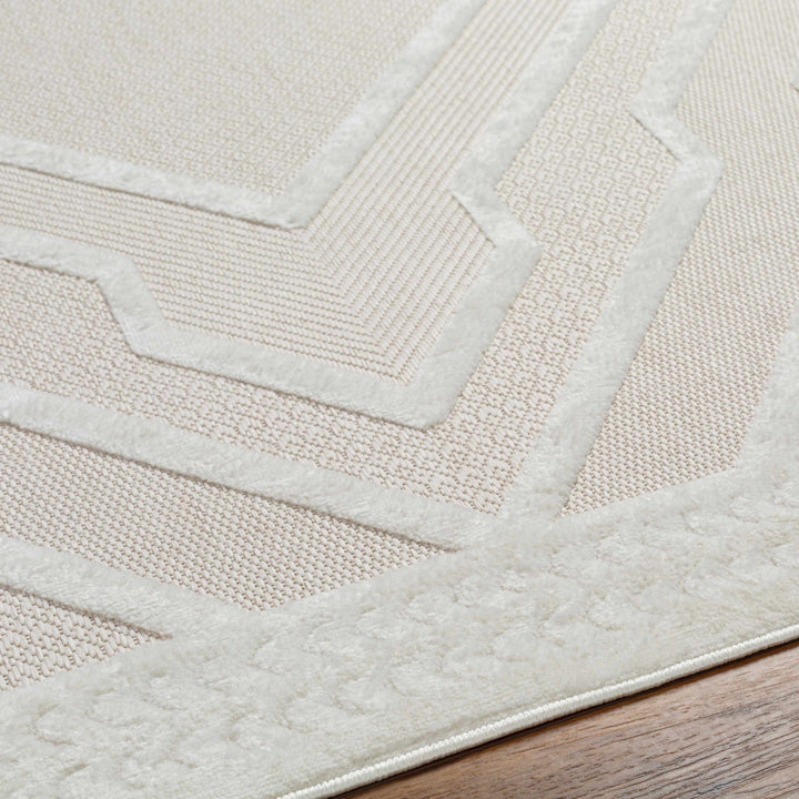 Anja Contemporary Geometrical Peach And Ivory Rug - The Rug Decor