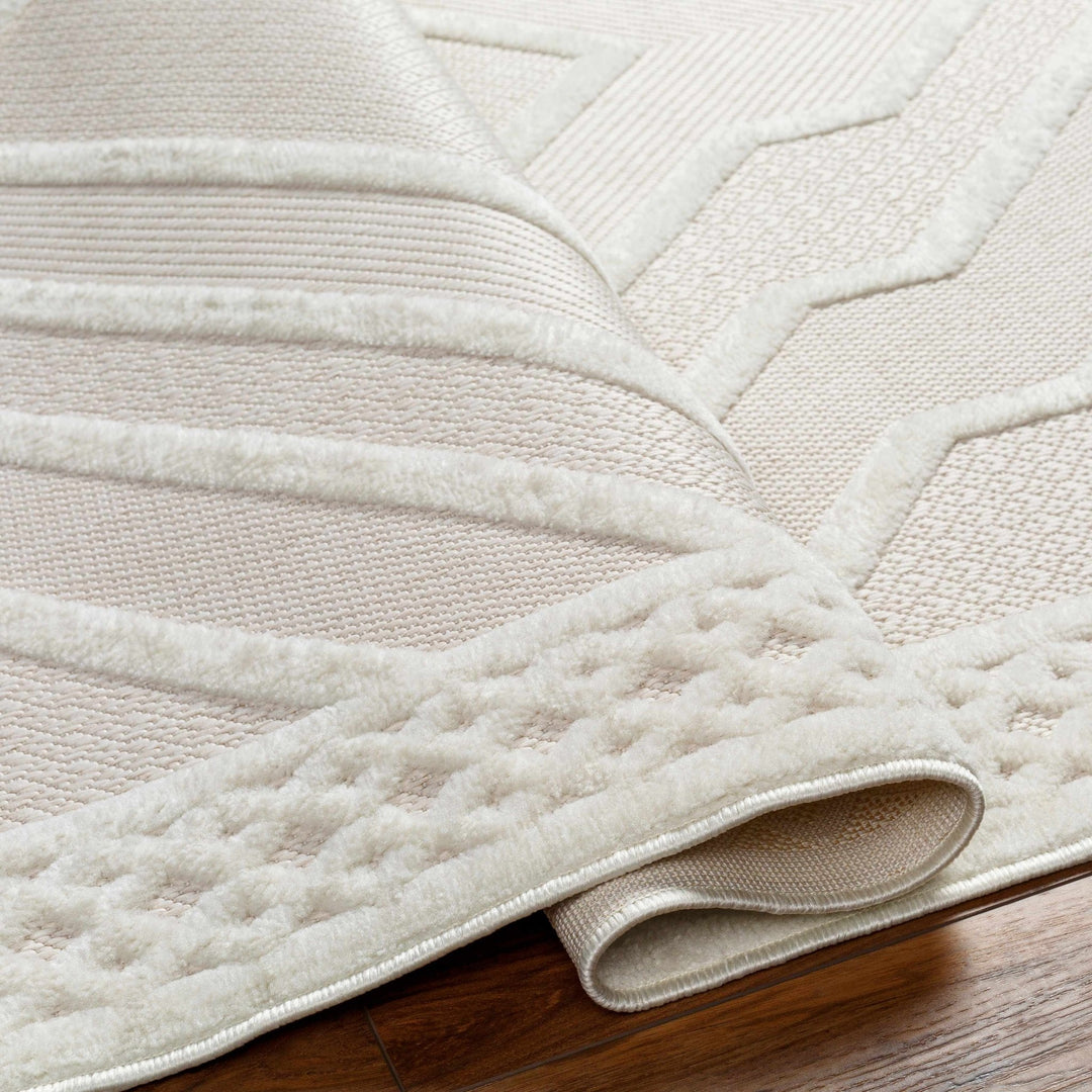Anja Contemporary Geometrical Peach And Ivory Rug - The Rug Decor