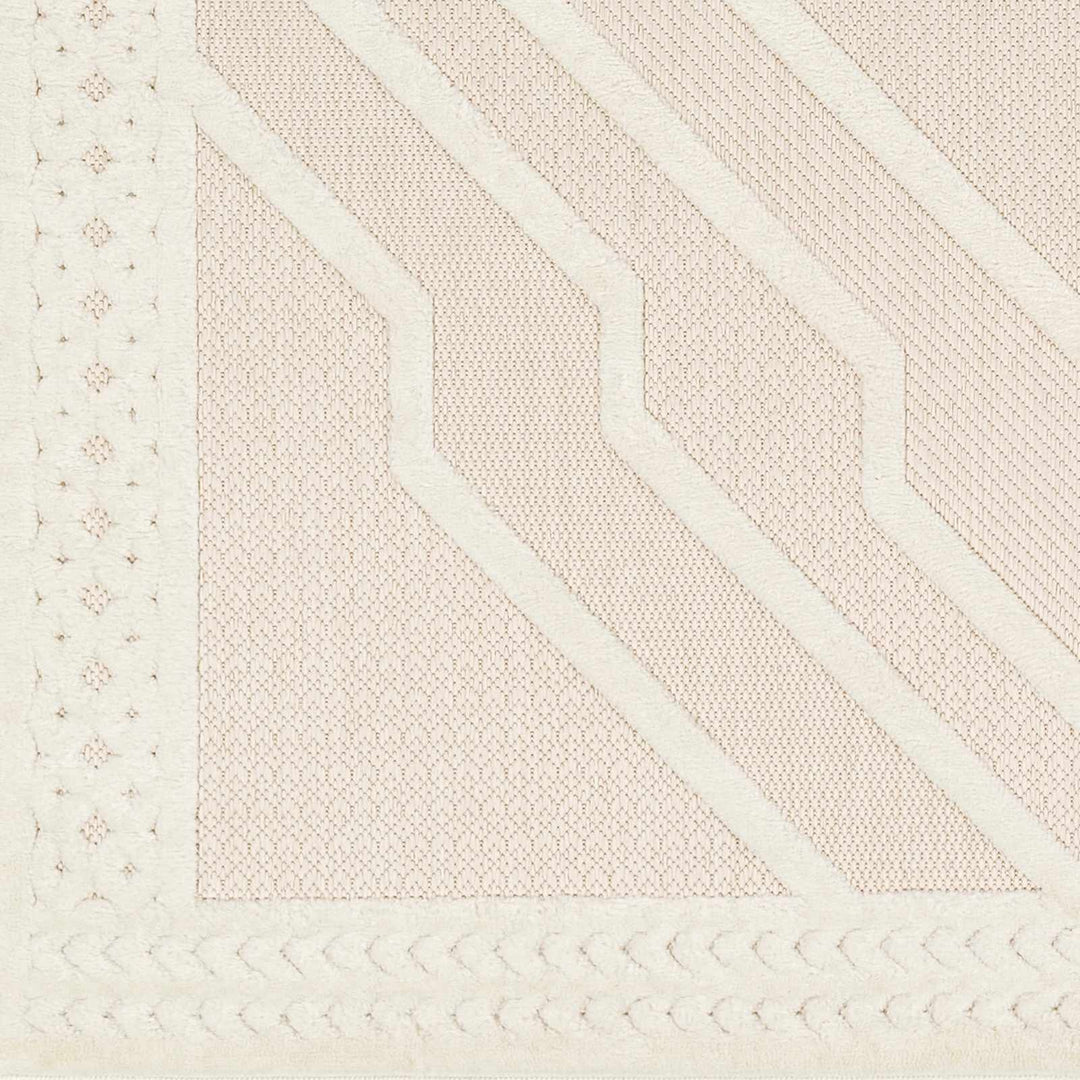 Anja Contemporary Geometrical Peach And Ivory Rug - The Rug Decor