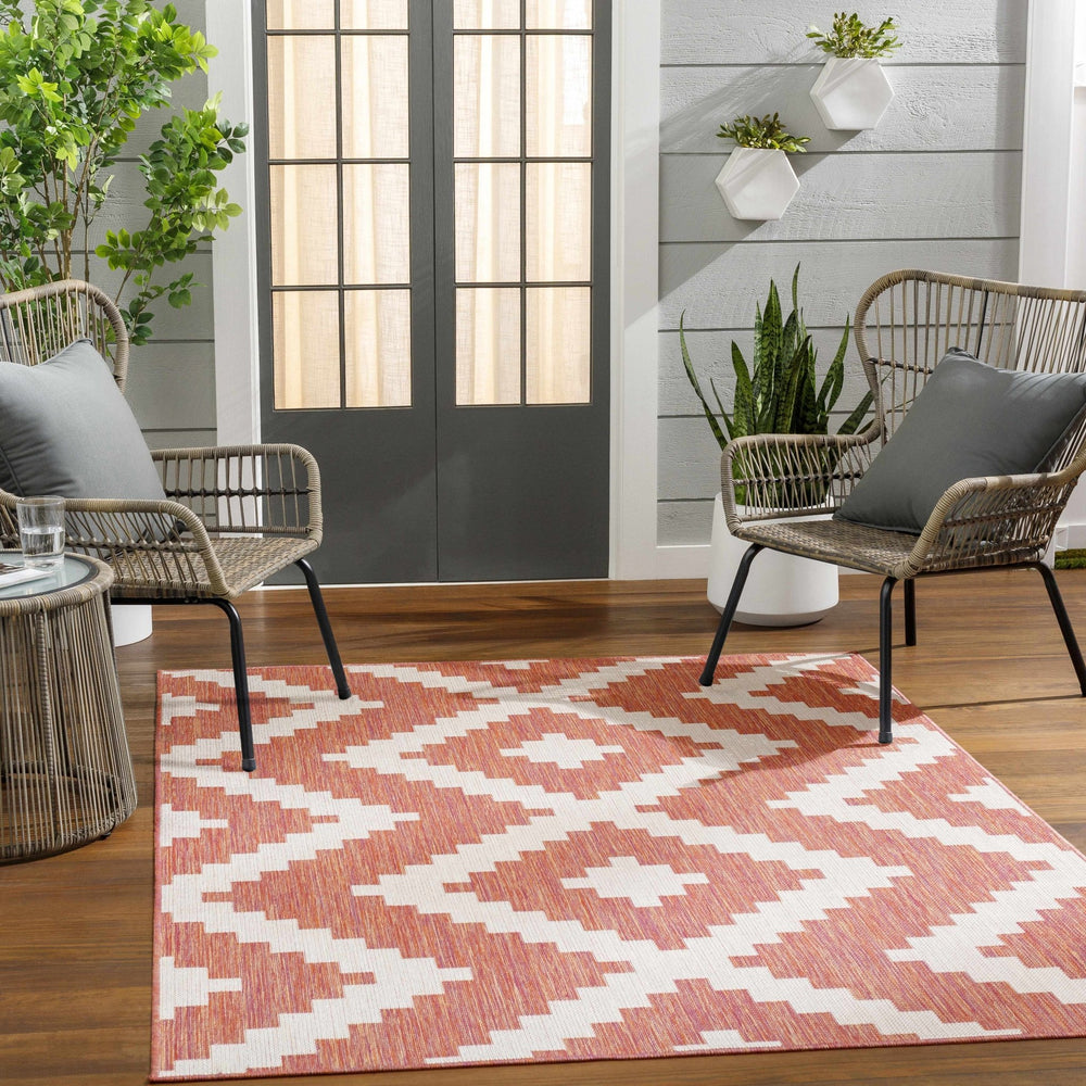 Anke Bohemian Style Burnt Orange Area Rug - The Rug Decor