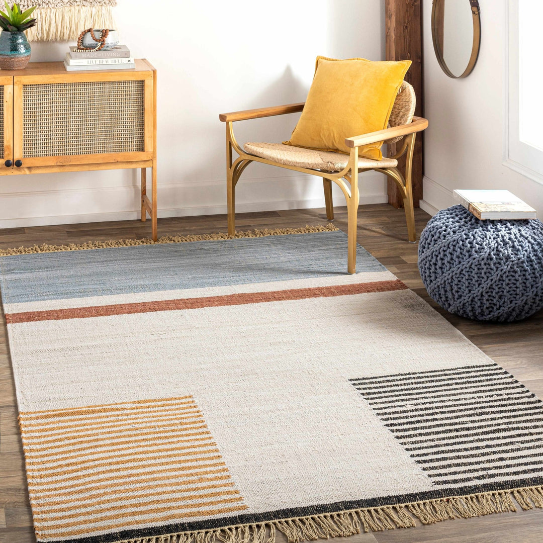 Annangrove Contemporary Geometrical Beige And Gray Rug - The Rug Decor