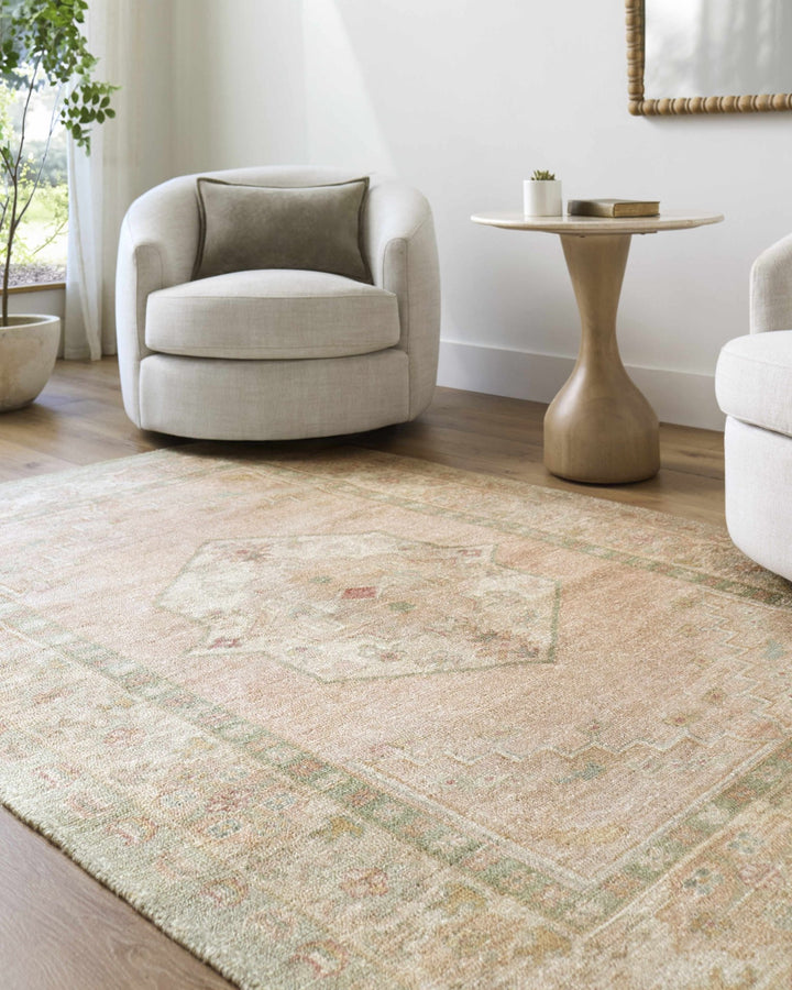 Anneke Traditional Style Peach Hand Tufted Area Rug - The Rug Decor