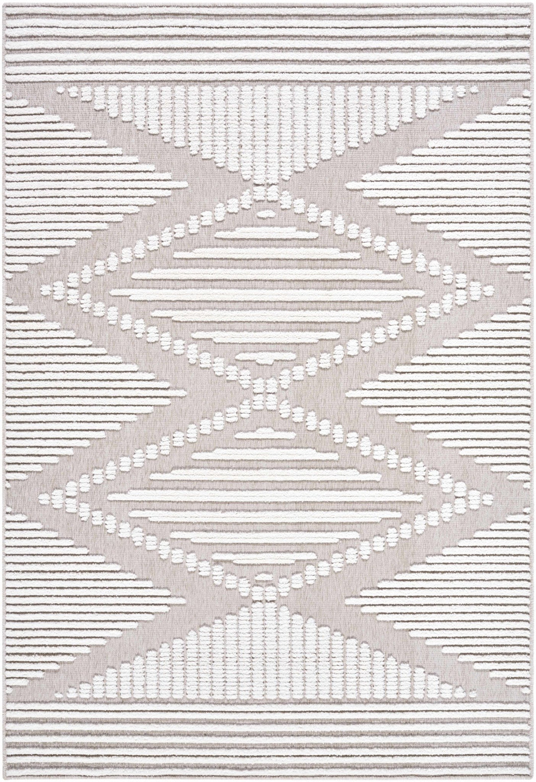 Annika Modern Geometric Design White Washable Area Rug - The Rug Decor