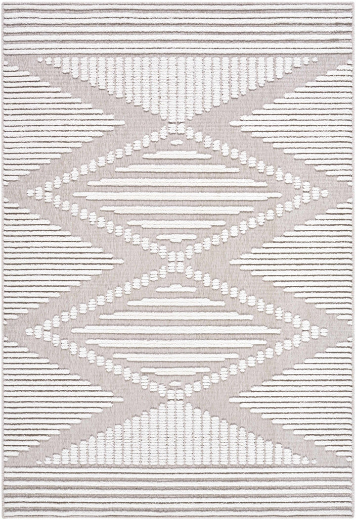 Annika Modern Geometric Design White Washable Area Rug - The Rug Decor