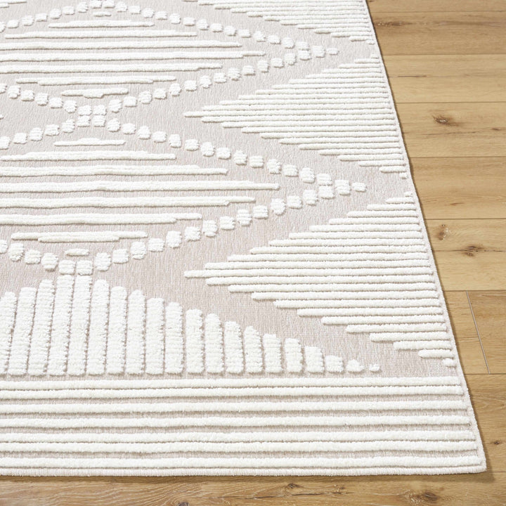 Annika Modern Geometric Design White Washable Area Rug - The Rug Decor