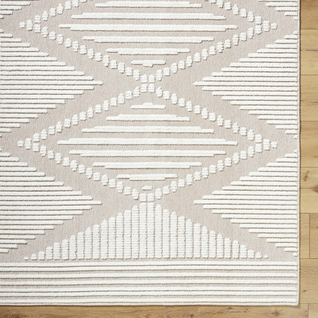 Annika Modern Geometric Design White Washable Area Rug - The Rug Decor