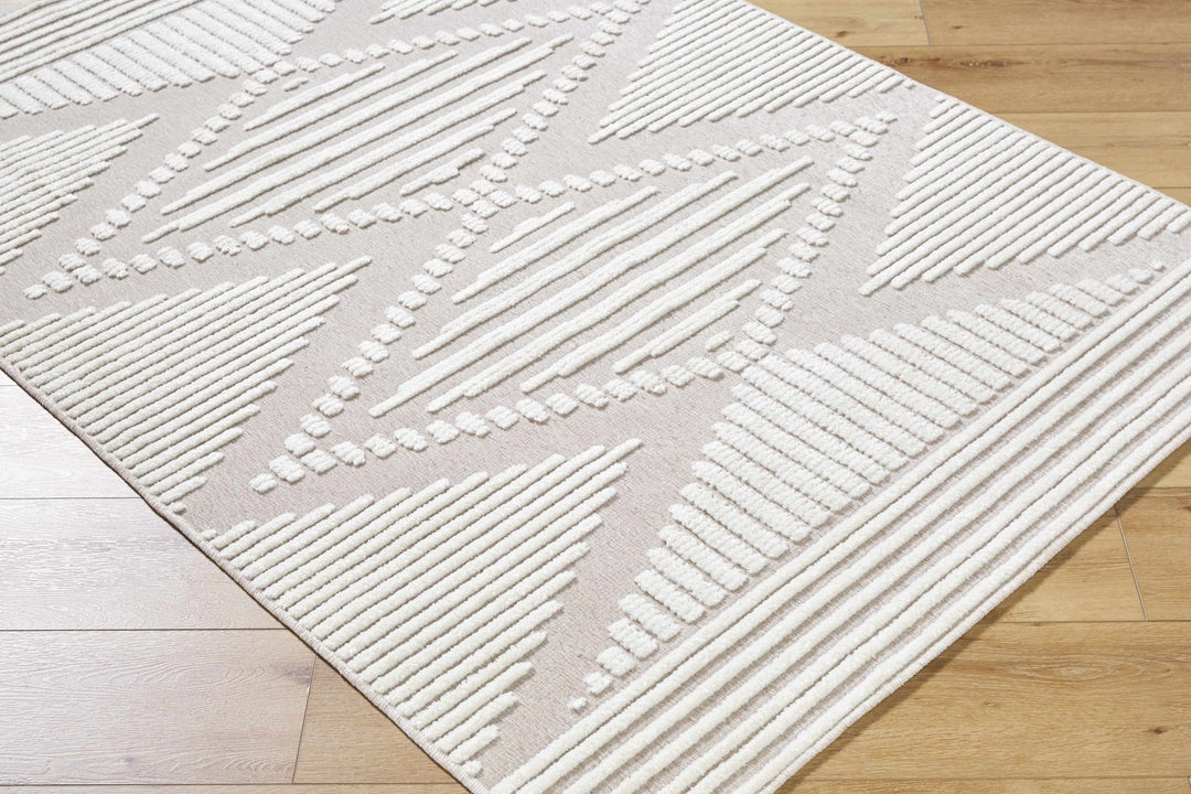 Annika Modern Geometric Design White Washable Area Rug - The Rug Decor