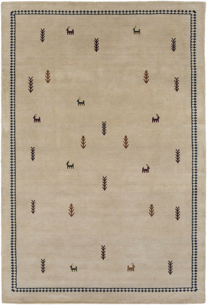 Anstruther Beige Modern Style Hand Knotted Wool Area Rug - The Rug Decor