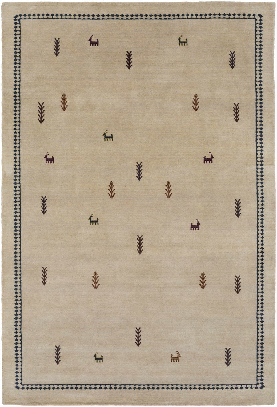 Anstruther Beige Modern Style Hand Knotted Wool Area Rug - The Rug Decor