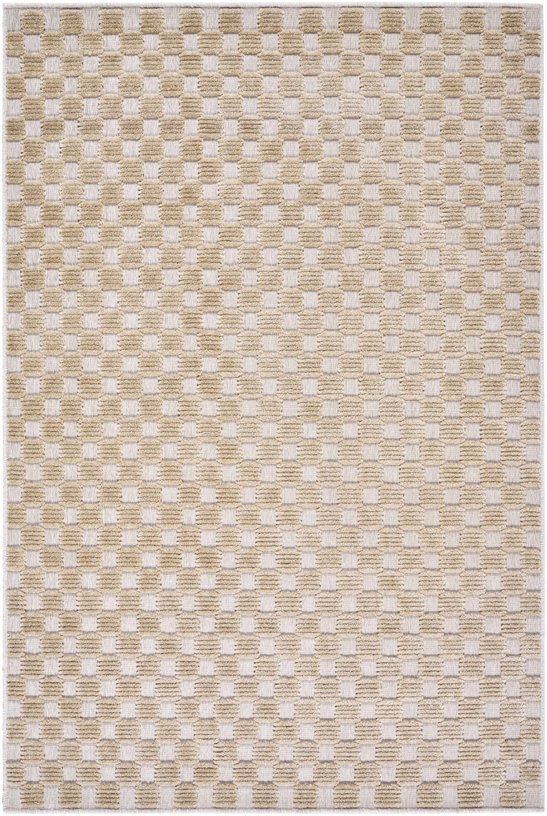 Anthea Contemporary Geometrical Tan And Beige Washable Rug - The Rug Decor