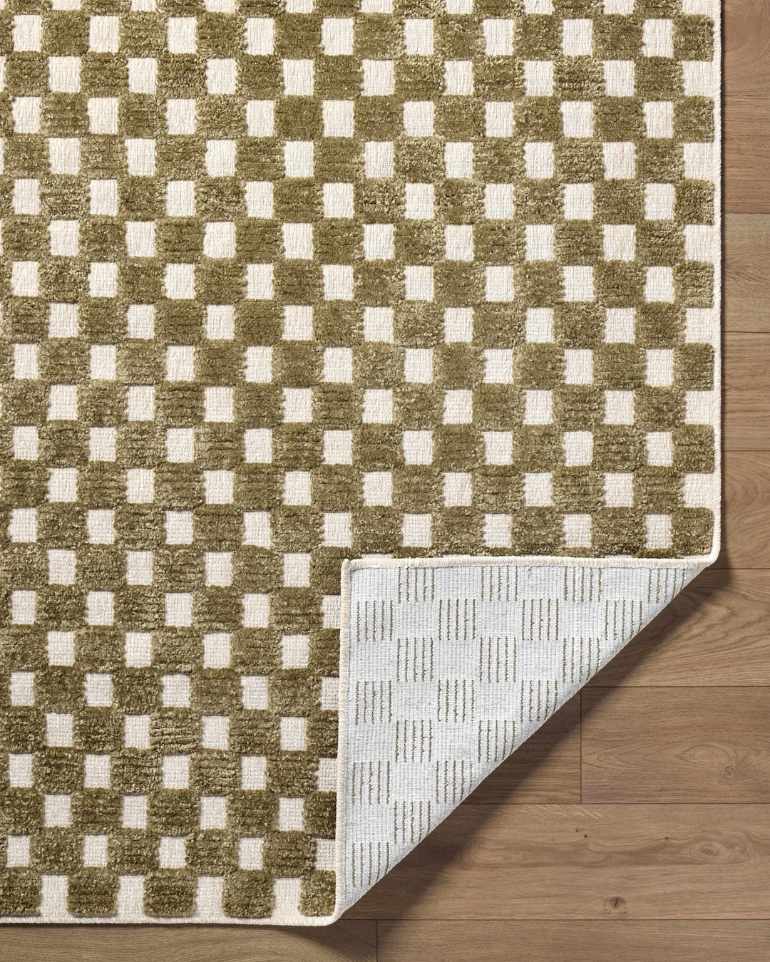 Anthea Modern Geometrical Olive Washable Rug - The Rug Decor