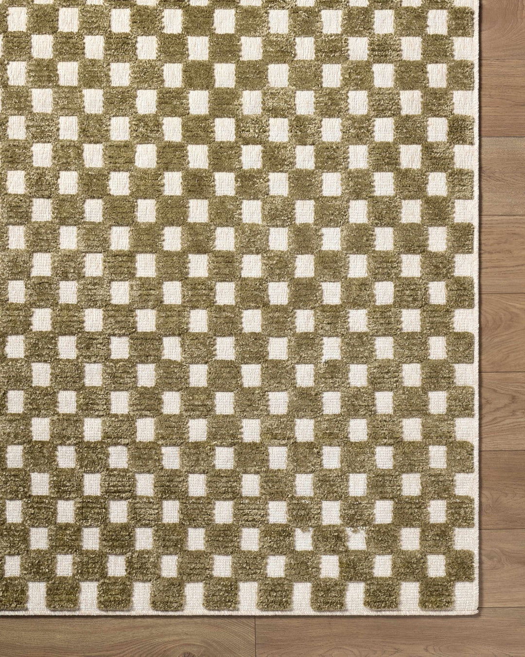Anthea Modern Geometrical Olive Washable Rug - The Rug Decor