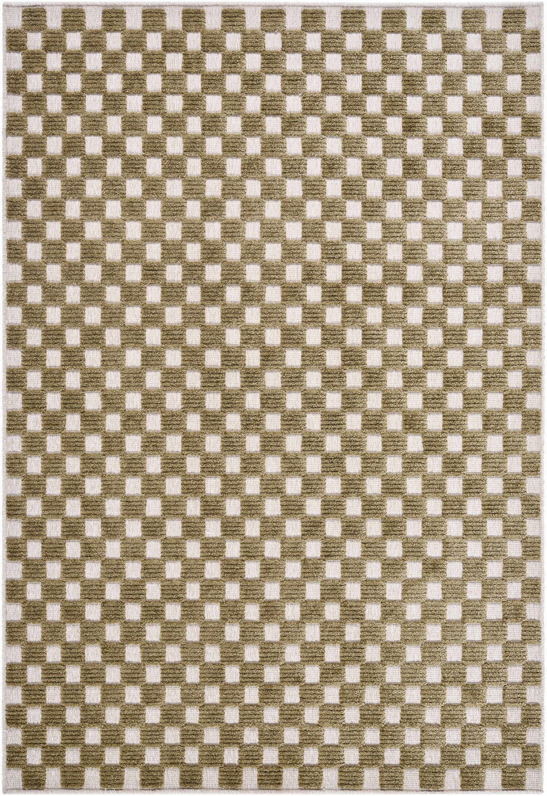 Anthea Modern Geometrical Olive Washable Rug - The Rug Decor