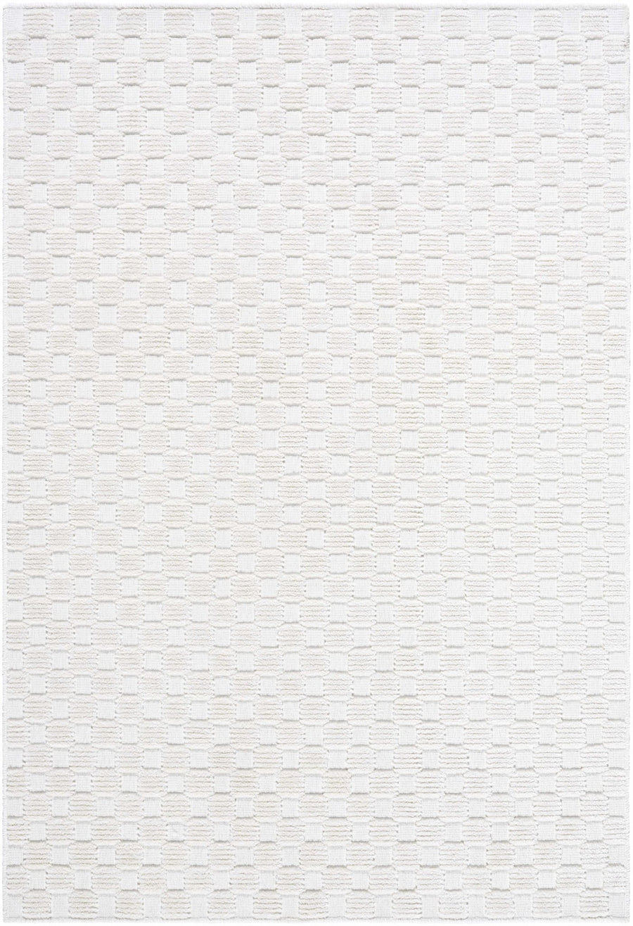 Anthea White Geometric Design Washable Rug - The Rug Decor