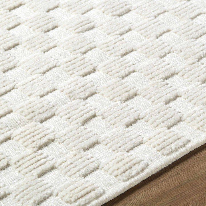 Anthea White Geometric Design Washable Rug - The Rug Decor