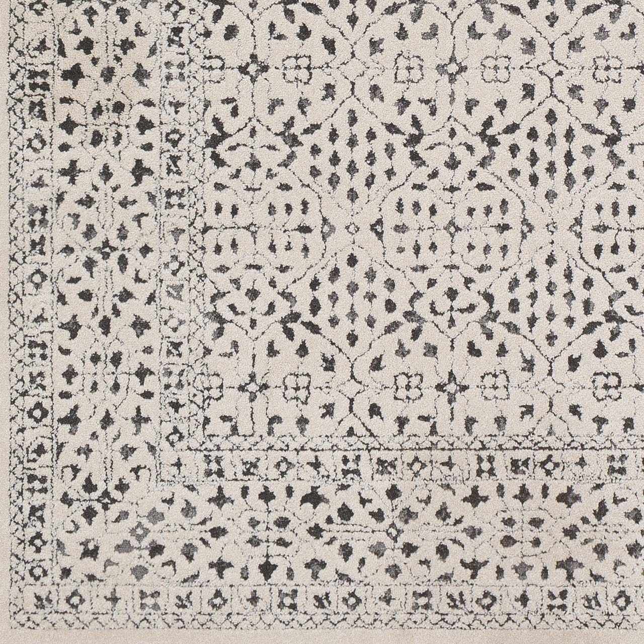 Antique Design Beige and Charcoal Traditional area rug - The Rug Decor