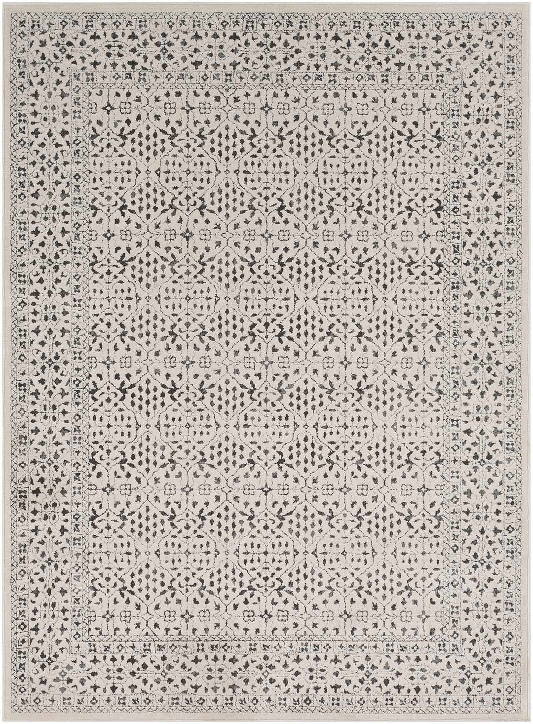 Antique Design Beige and Charcoal Traditional area rug - The Rug Decor