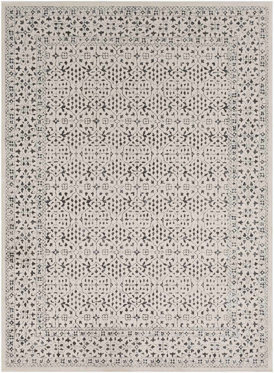 Antique Design Beige and Charcoal Traditional area rug - The Rug Decor