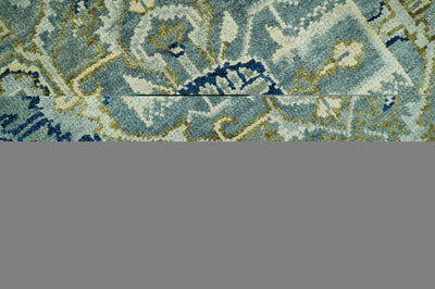 Antique design Gray, Olive and Blue Traditional Hand Knotted Custom Made wool Rug - The Rug Decor