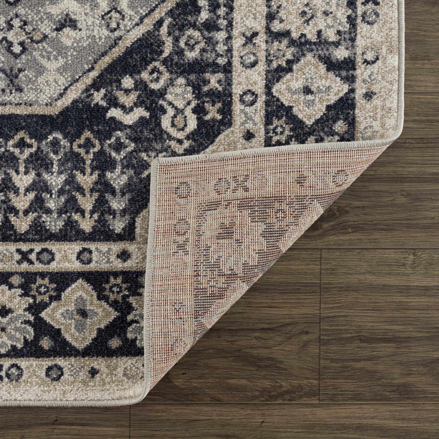 Antique Design Premium Black, Beige and Gray Traditional Washable area Rug - The Rug Decor