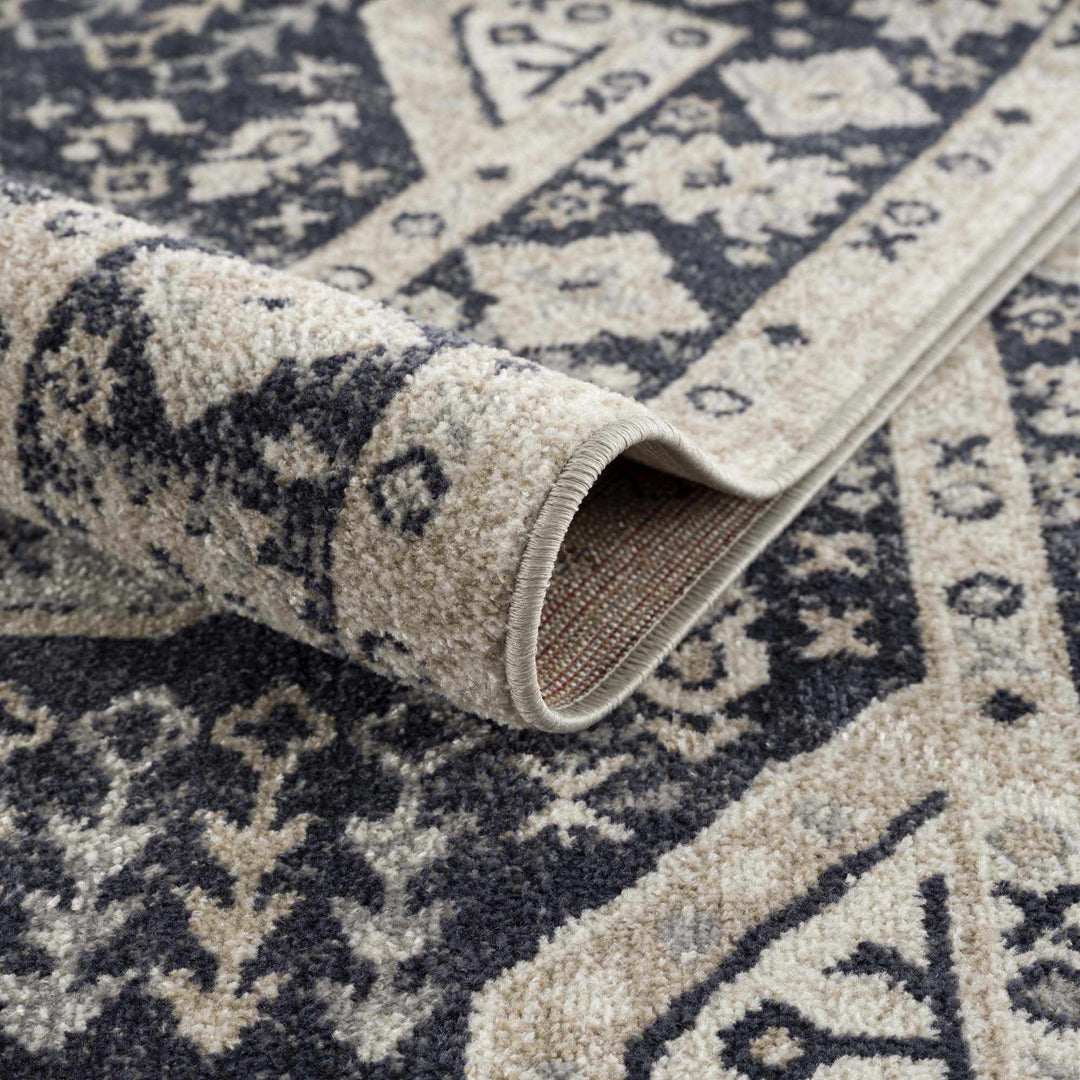Antique Design Premium Black, Beige and Gray Traditional Washable area Rug - The Rug Decor